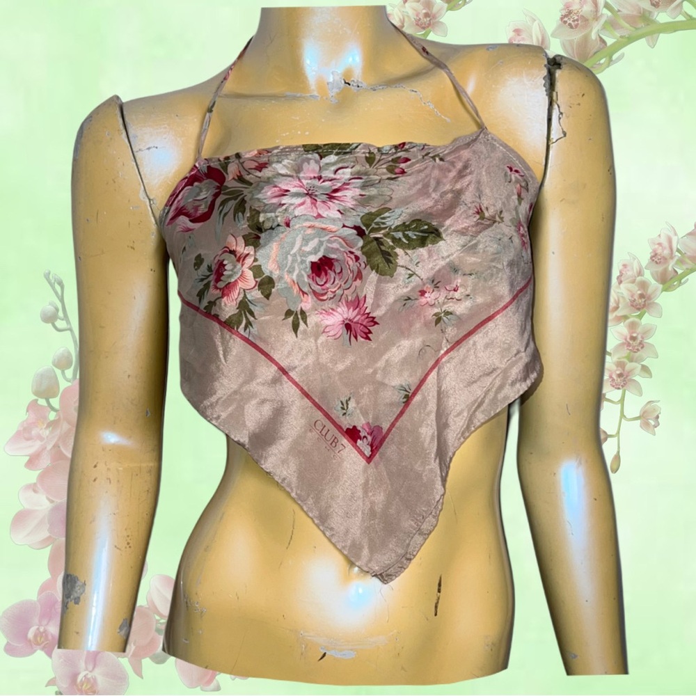 Floral Silk Scarf Top